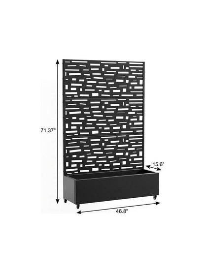 71" X 47" Black Galvanized Metal Rectangular Planter Box HomeRoots