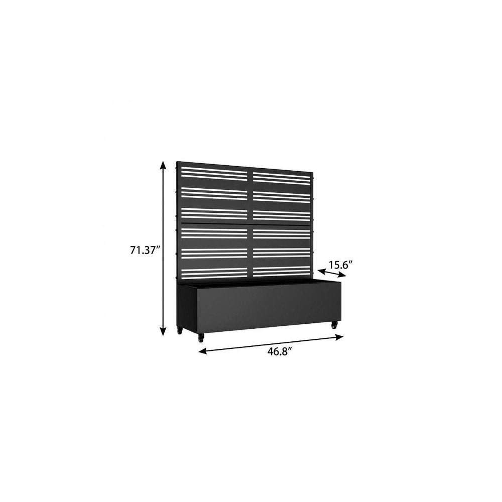 71" X 47" Black Galvanized Metal Rectangular Planter Box HomeRoots