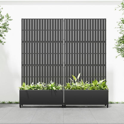 71" X 35" Black Galvanized Metal Rectangular Planter Box HomeRoots