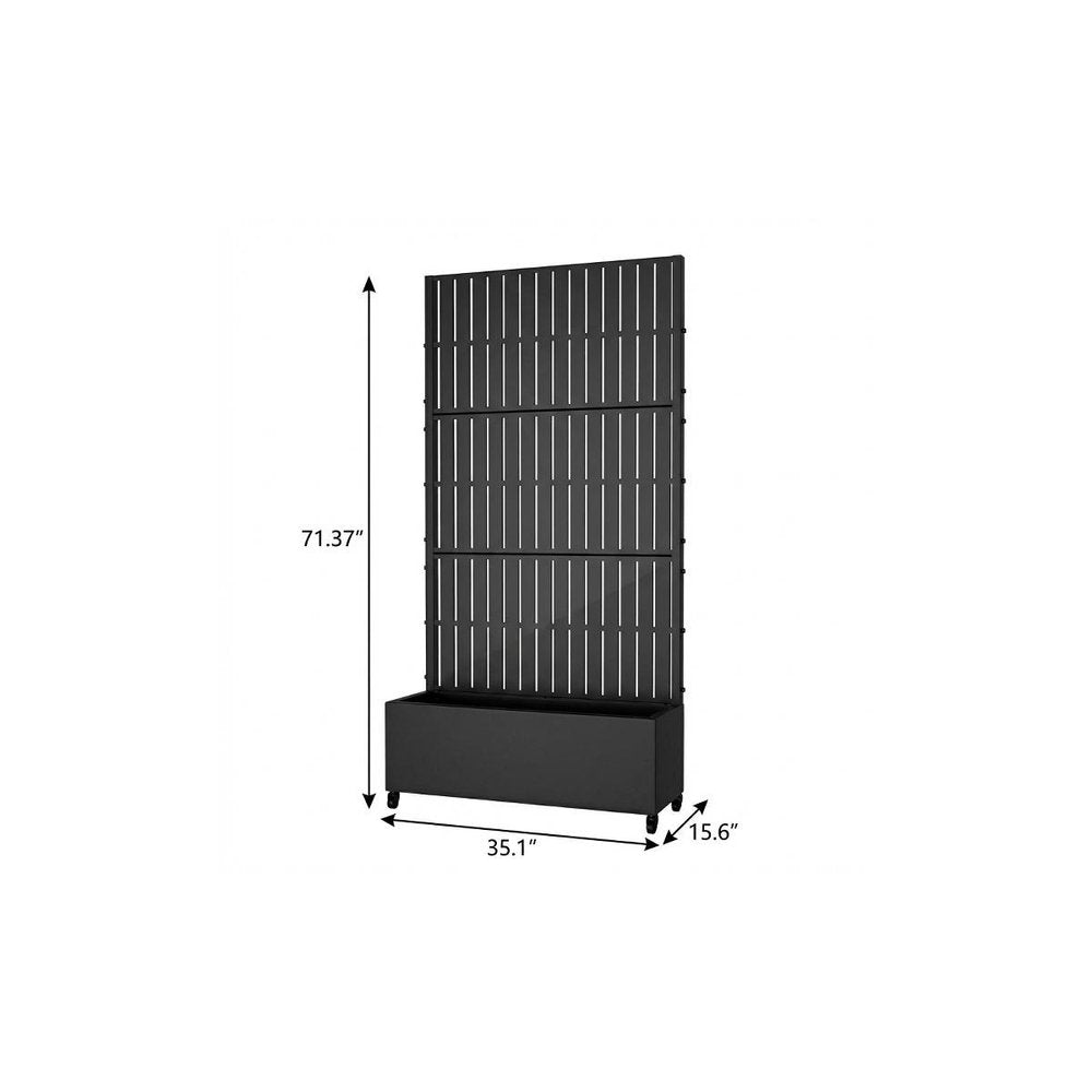 71" X 35" Black Galvanized Metal Rectangular Planter Box HomeRoots