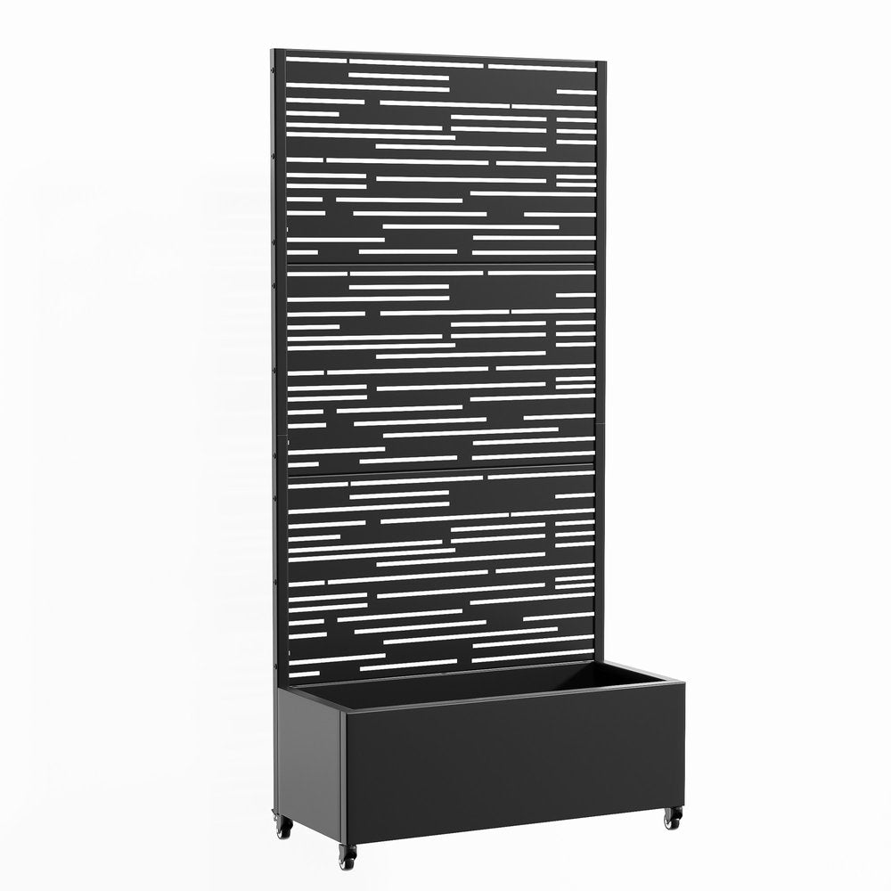71" X 35" Black Galvanized Metal Rectangular Planter Box — view 2