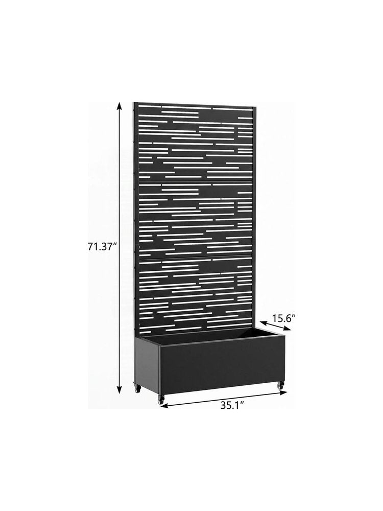 71" X 35" Black Galvanized Metal Rectangular Planter Box HomeRoots