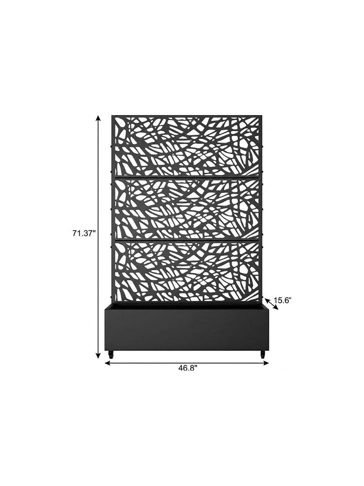 71" X 47" Black Galvanized Metal Rectangular Planter Box HomeRoots