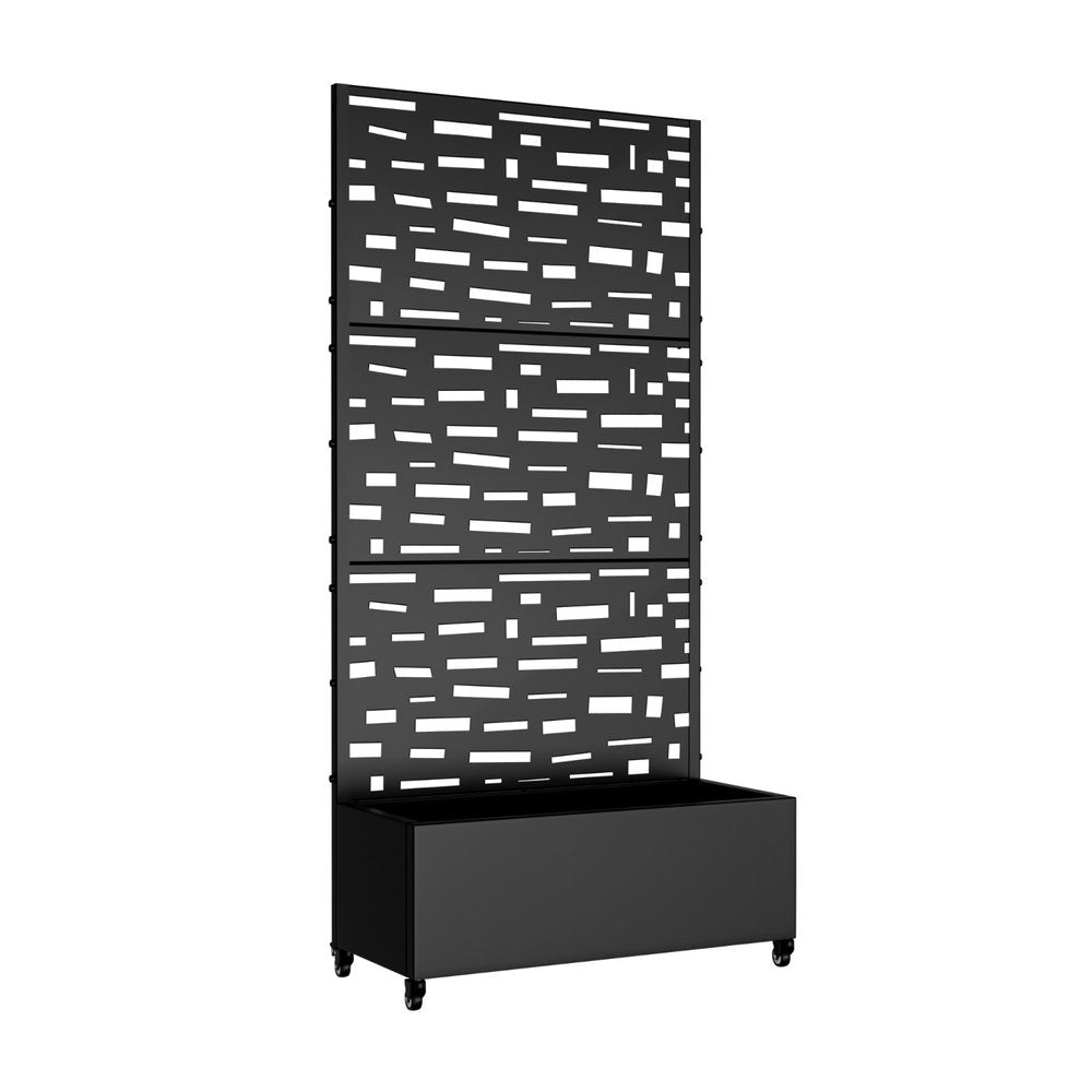 71" X 35" Black Galvanized Metal Rectangular Planter Box — view 2