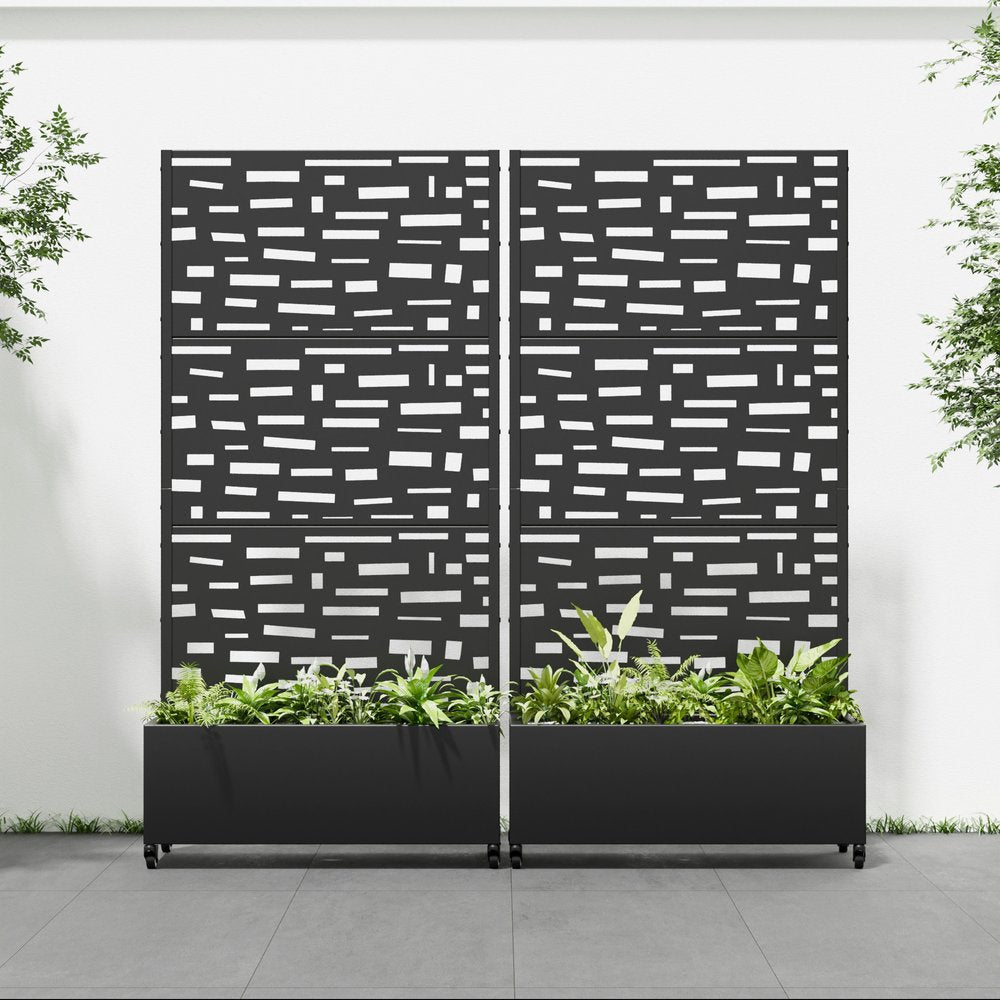 71" X 35" Black Galvanized Metal Rectangular Planter Box — view 2
