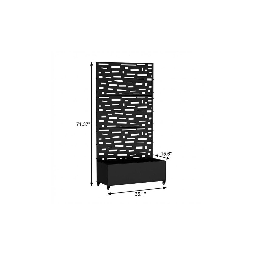 71" X 35" Black Galvanized Metal Rectangular Planter Box — view 3