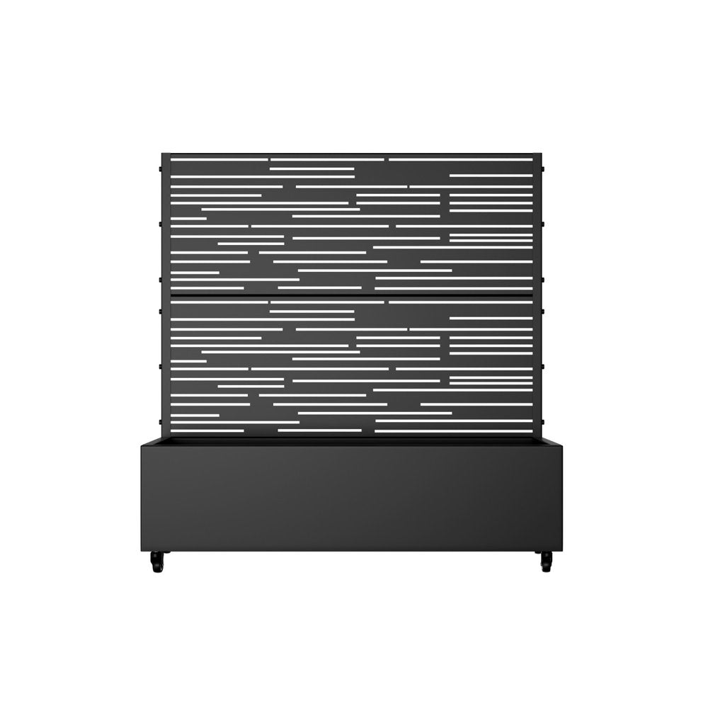 47" X 47" Black Galvanized Metal Rectangular Planter Box — view 2