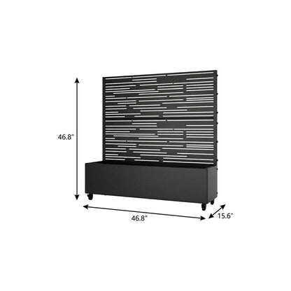 47" X 47" Black Galvanized Metal Rectangular Planter Box HomeRoots