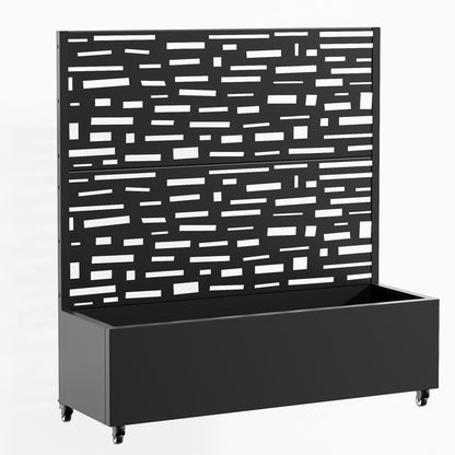 47" X 47" Black Galvanized Metal Rectangular Planter Box HomeRoots