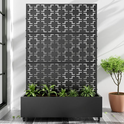 71" X 47" Black Galvanized Metal Rectangular Planter Box HomeRoots