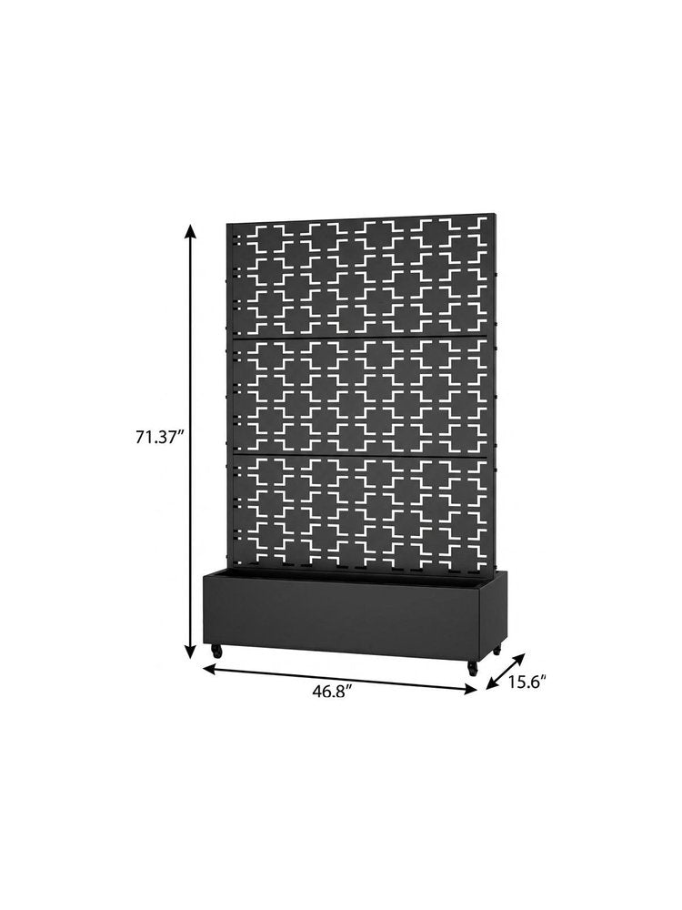 71" X 47" Black Galvanized Metal Rectangular Planter Box — view 4