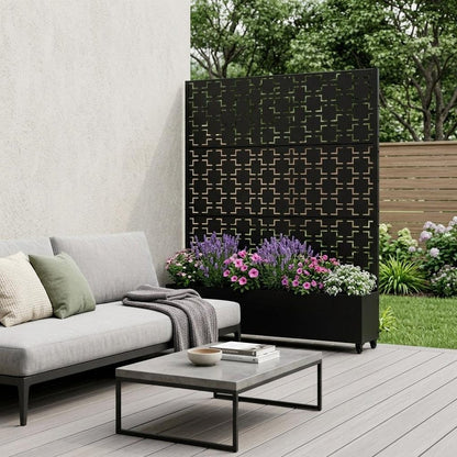 71" X 47" Black Galvanized Metal Rectangular Planter Box HomeRoots