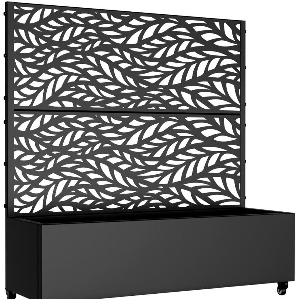 47" X 47" Black Galvanized Metal Rectangular Planter Box — view 4