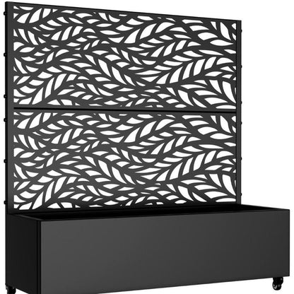 47" X 47" Black Galvanized Metal Rectangular Planter Box