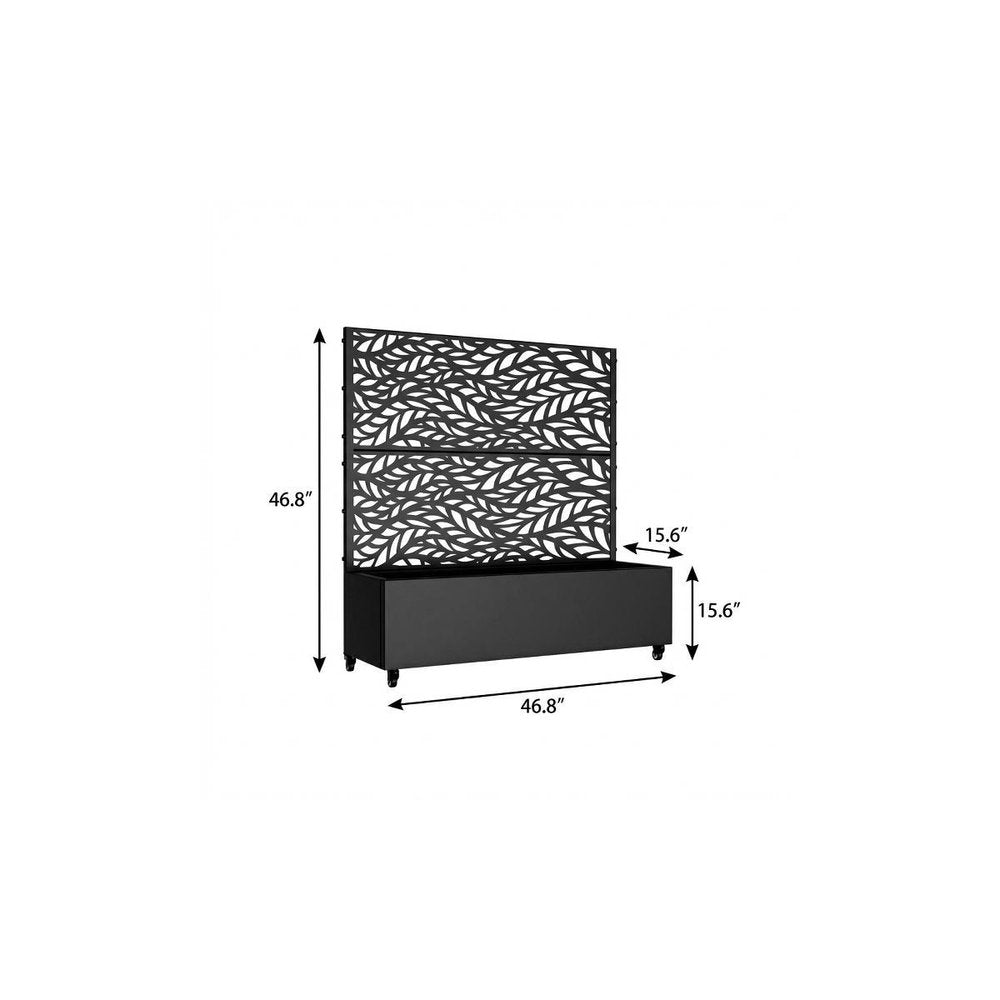 47" X 47" Black Galvanized Metal Rectangular Planter Box — view 5