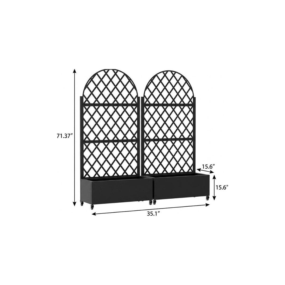 71" X 35" Black Galvanized Metal Rectangular Planter Box — view 5