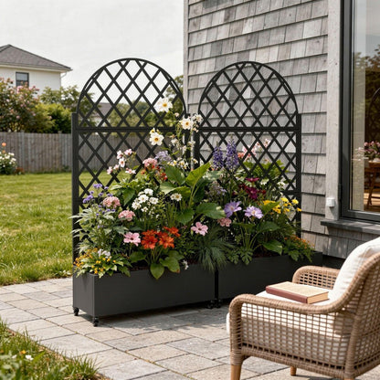 71" X 35" Black Galvanized Metal Rectangular Planter Box HomeRoots