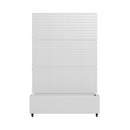 71" X 47" White Galvanized Metal Rectangular Planter Box