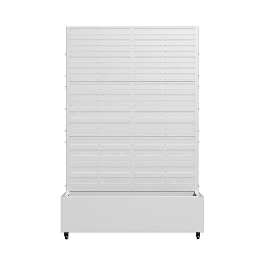 71" X 47" White Galvanized Metal Rectangular Planter Box