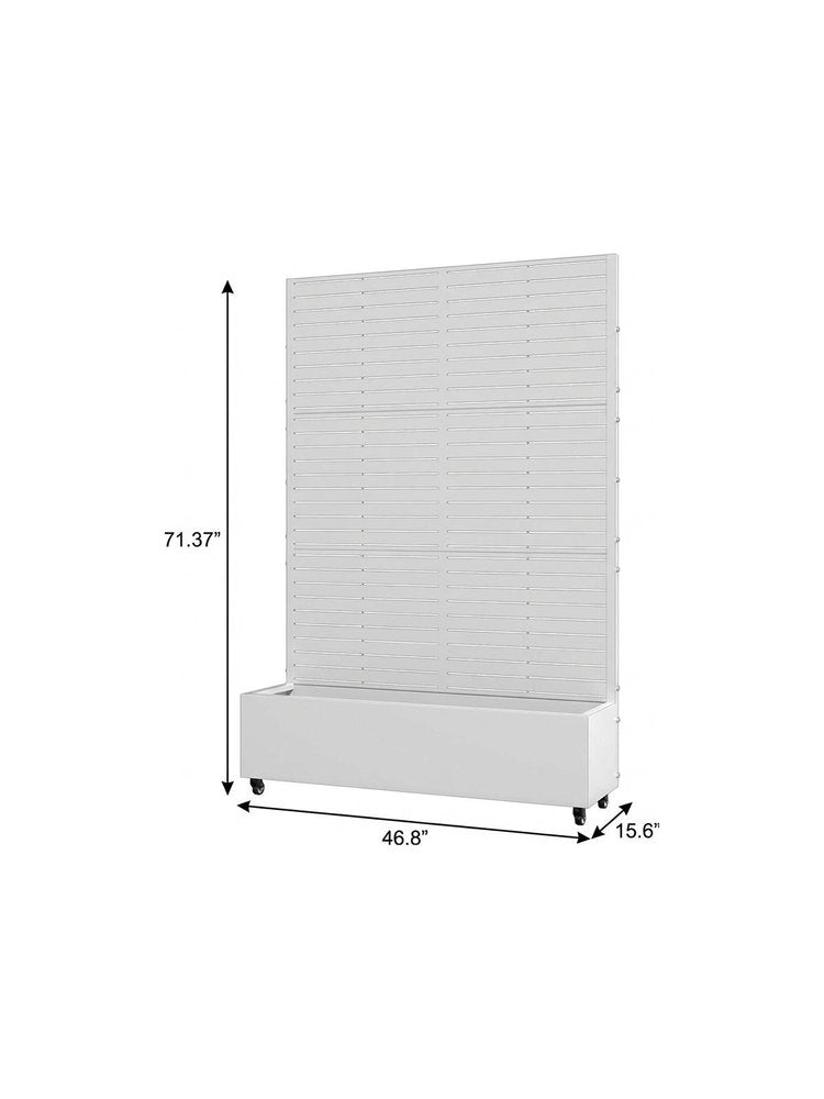 71" X 47" White Galvanized Metal Rectangular Planter Box — view 4