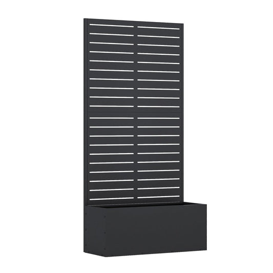 59" X 29" Black Galvanized Metal Rectangular Planter Box