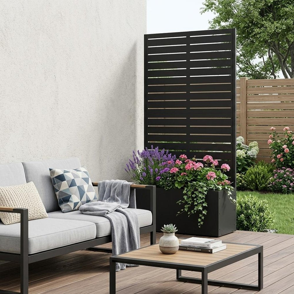 59" X 29" Black Galvanized Metal Rectangular Planter Box — view 3