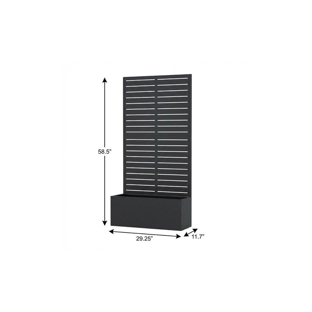 59" X 29" Black Galvanized Metal Rectangular Planter Box — view 2
