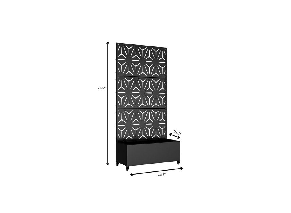 71" X 35" Black Galvanized Metal Rectangular Planter Box HomeRoots