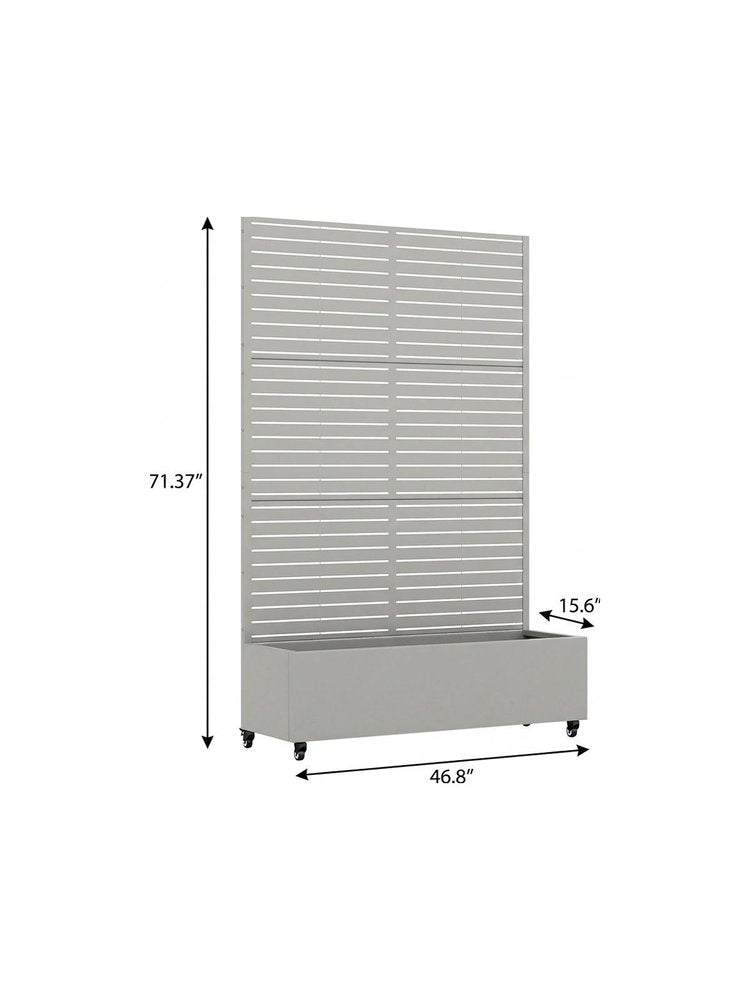 71" X 47" Gray Galvanized Metal Rectangular Planter Box HomeRoots