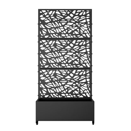 71" X 35" Black Galvanized Metal Rectangular Planter Box HomeRoots