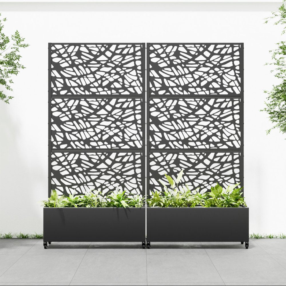 71" X 35" Black Galvanized Metal Rectangular Planter Box — view 2