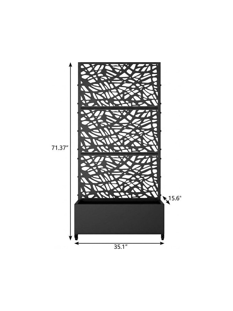 71" X 35" Black Galvanized Metal Rectangular Planter Box — view 5