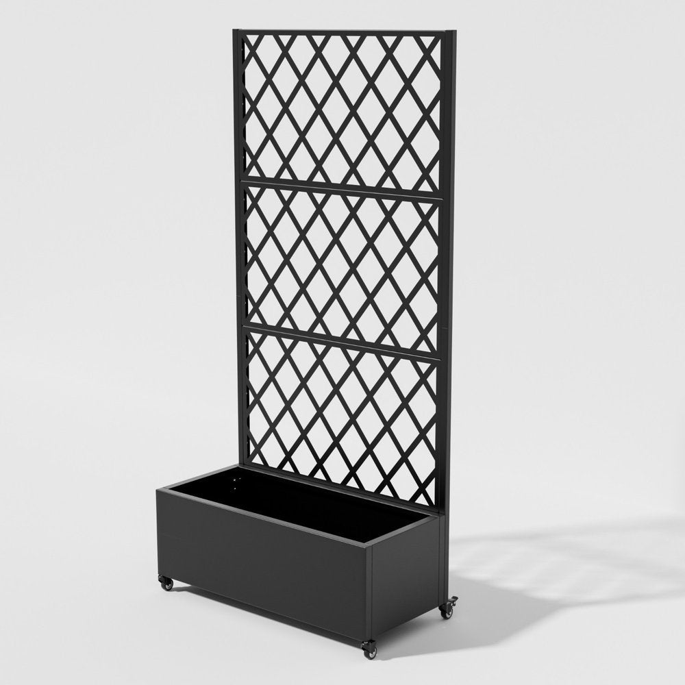 71" X 35" Black Galvanized Metal Rectangular Planter Box — view 4