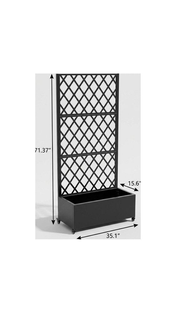 71" X 35" Black Galvanized Metal Rectangular Planter Box HomeRoots