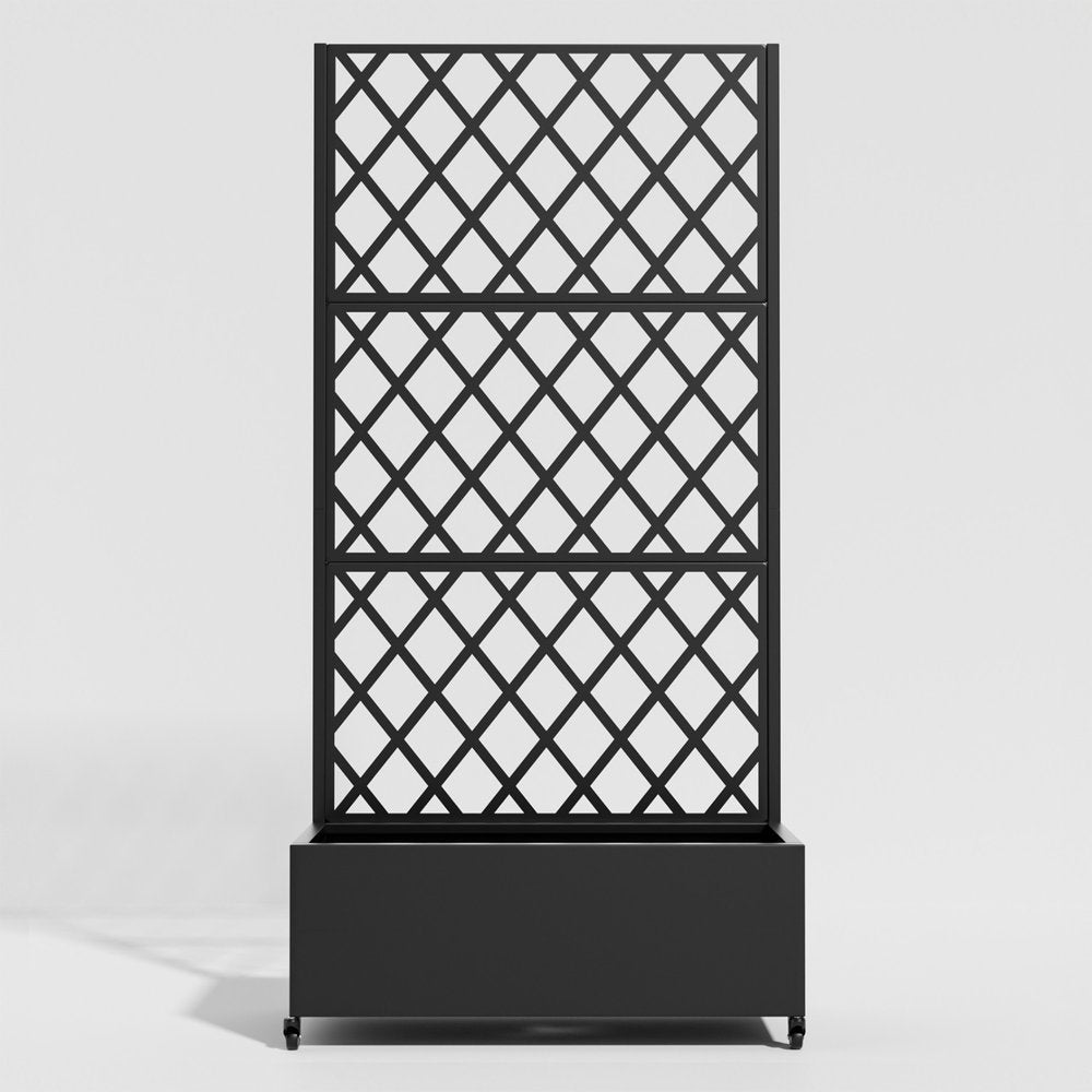 71" X 35" Black Galvanized Metal Rectangular Planter Box — view 3