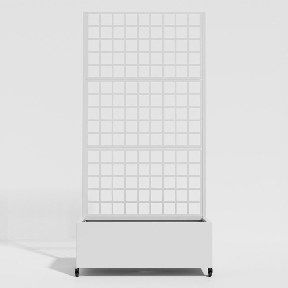 71" X 35" White Galvanized Metal Rectangular Planter Box — view 1