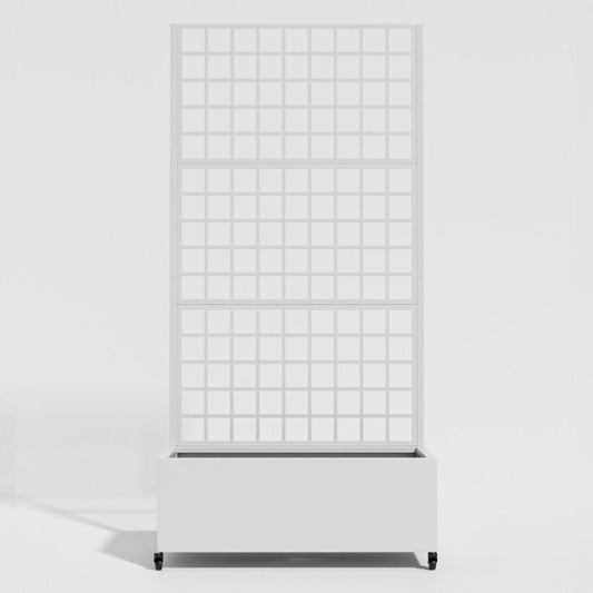 71" X 35" White Galvanized Metal Rectangular Planter Box