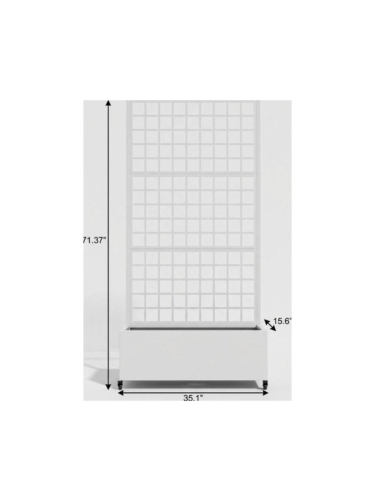 71" X 35" White Galvanized Metal Rectangular Planter Box HomeRoots