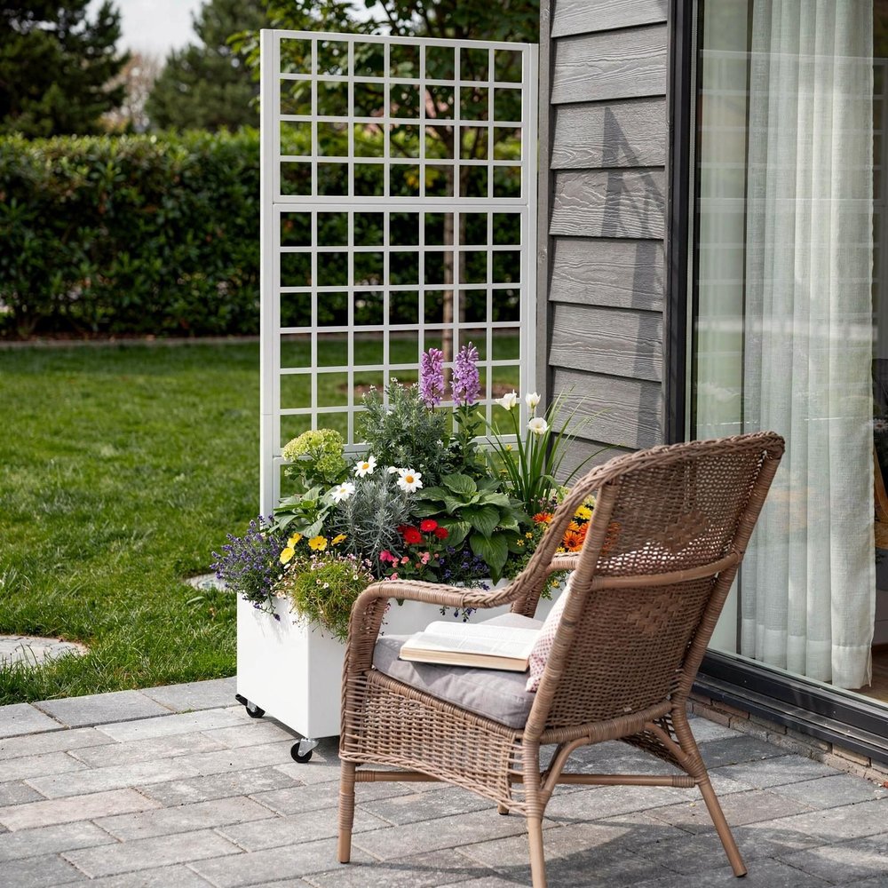 71" X 35" White Galvanized Metal Rectangular Planter Box — view 4