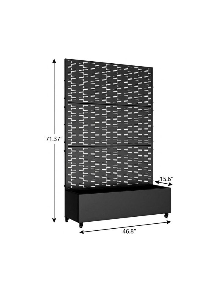 71" X 47" Black Galvanized Metal Rectangular Planter Box — view 7