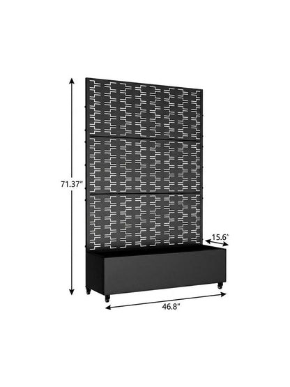 71" X 47" Black Galvanized Metal Rectangular Planter Box HomeRoots