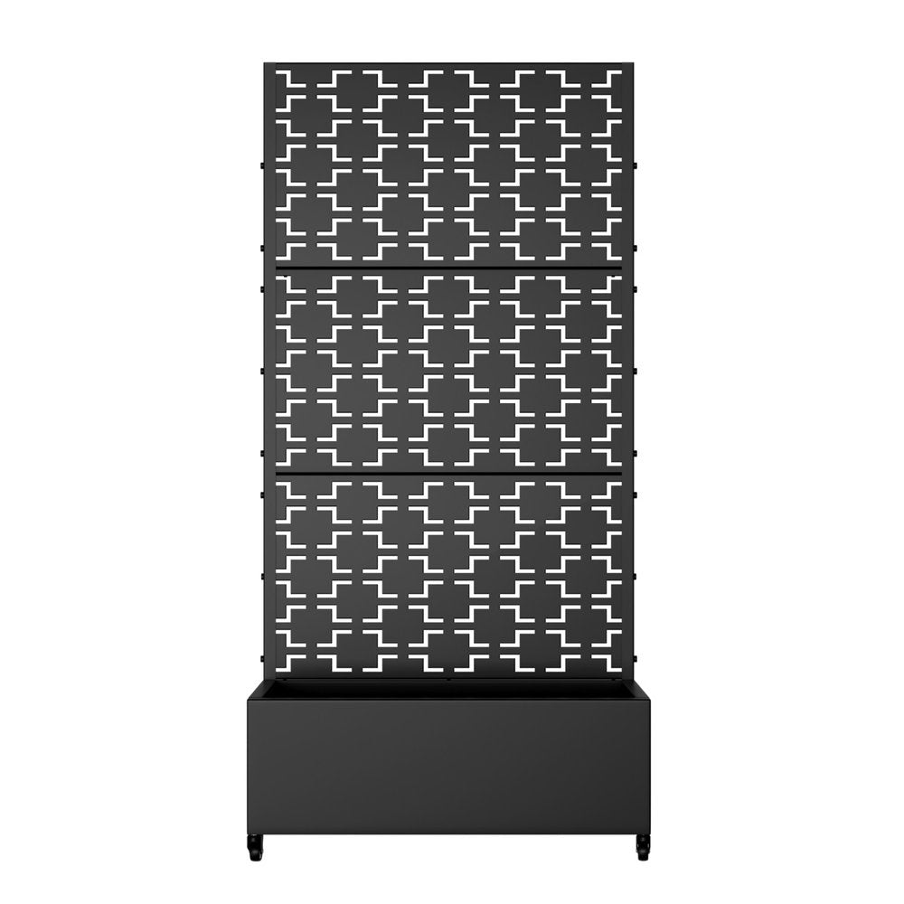 71" X 35" Black Galvanized Metal Rectangular Planter Box — view 2