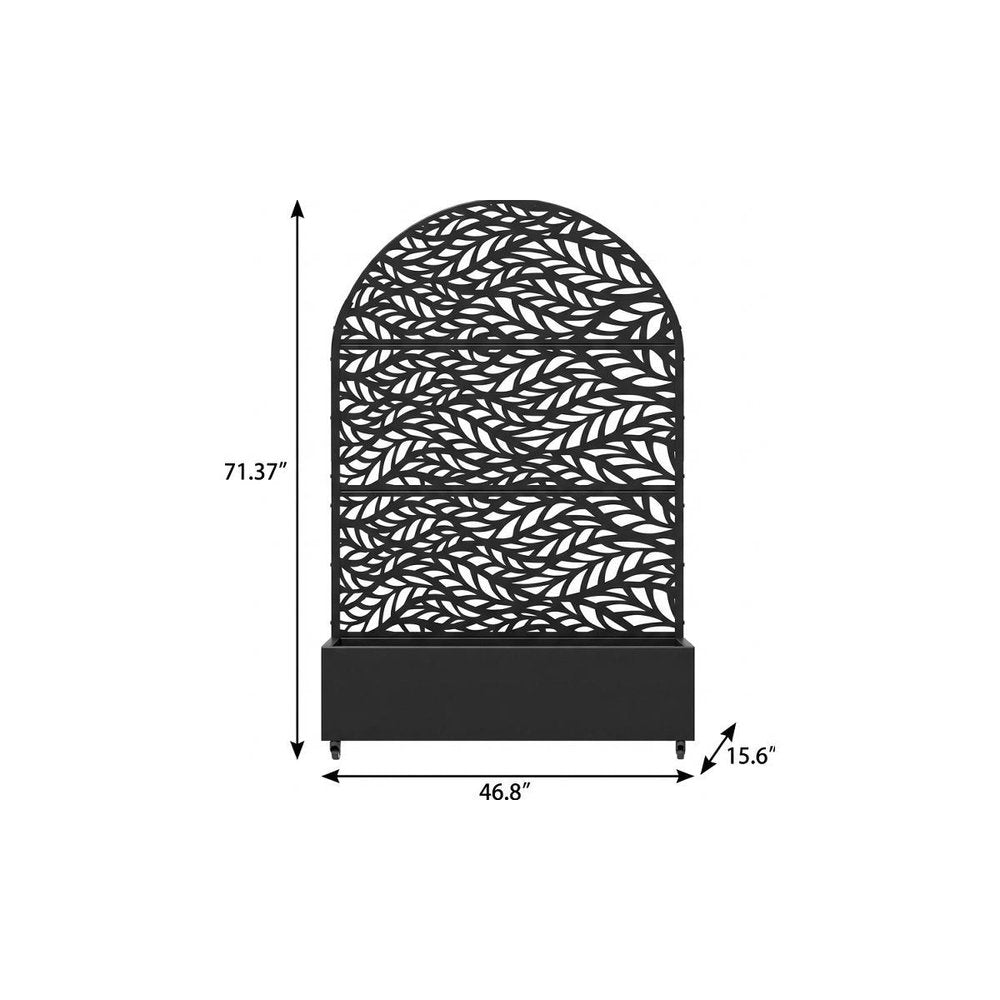 71" X 47" Black Galvanized Metal Rectangular Planter Box — view 3