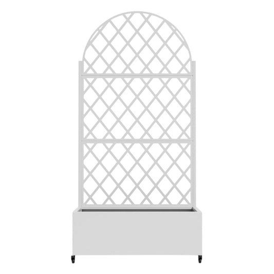 71" X 35" White Galvanized Metal Rectangular Planter Box