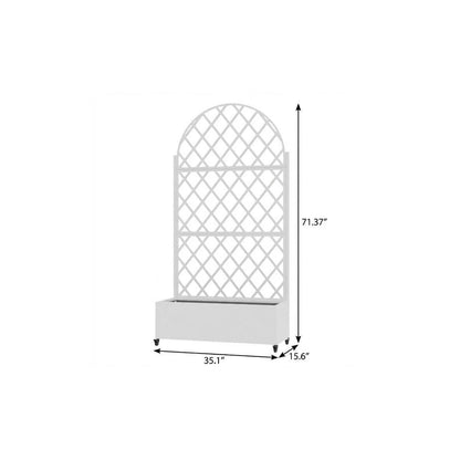 71" X 35" White Galvanized Metal Rectangular Planter Box HomeRoots