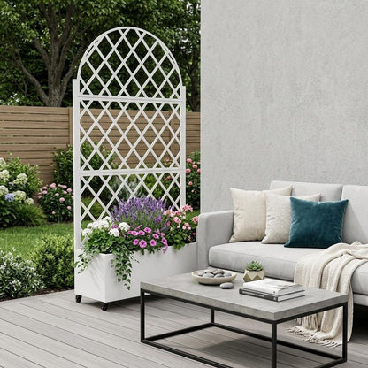 71" X 35" White Galvanized Metal Rectangular Planter Box HomeRoots