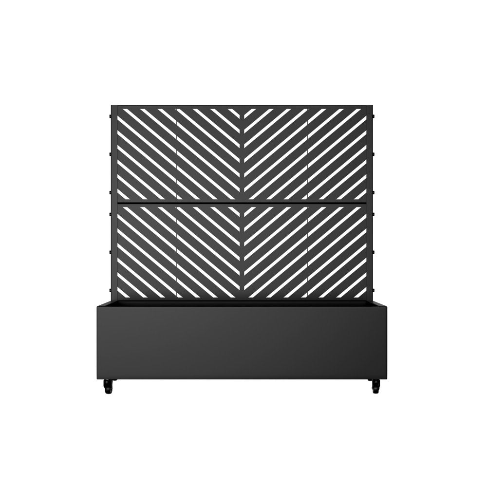 47" X 47" Black Galvanized Metal Rectangular Planter Box HomeRoots