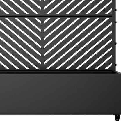 47" X 47" Black Galvanized Metal Rectangular Planter Box HomeRoots