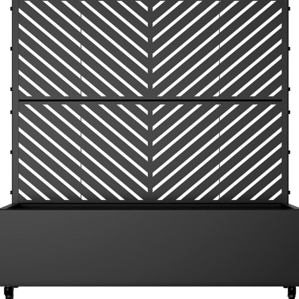 47" X 47" Black Galvanized Metal Rectangular Planter Box — view 5
