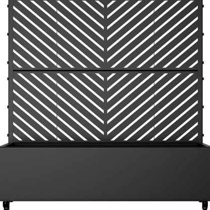 47" X 47" Black Galvanized Metal Rectangular Planter Box HomeRoots